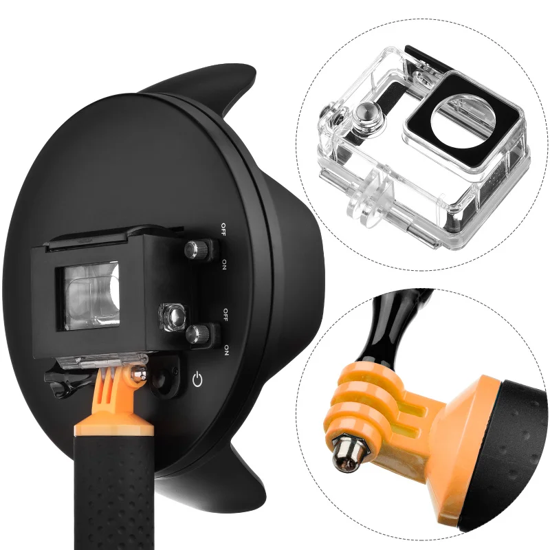 6 дюймов Gopro купол порт Дайвинг для GoPro Hero 3 +/4 S камеры с водонепроницаемый чехол