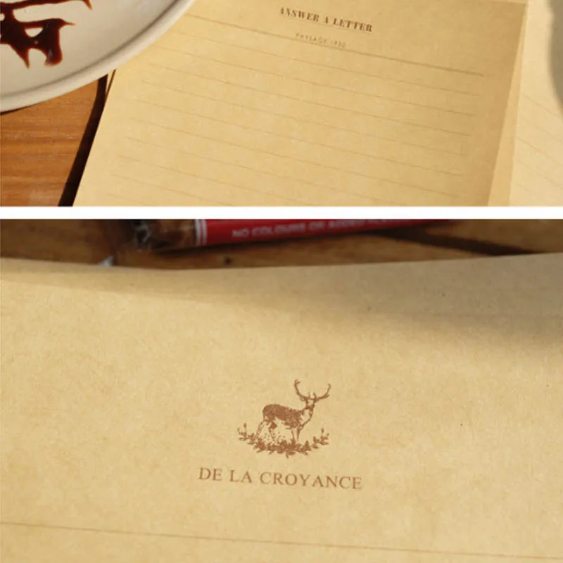 

10+2Pcs/Pack New Vintage Little Prince Tower Elk Key Letter Paper Set/ Greeting Letter Paper/Writing Paper Office Supplies