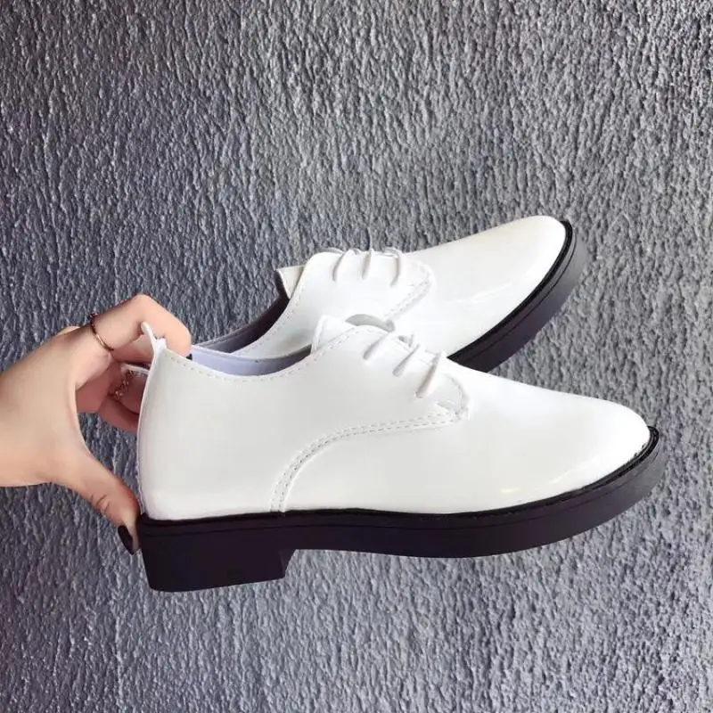 Осень 2017 г. Стиль Новый плоское дно удобные белые туфли для девочек|white comfortable