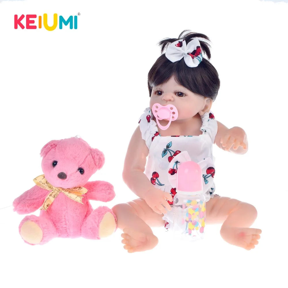 KEIUMI прекрасный Reborn Baby Doll игрушки Реалистичные полный силиконовая Реалистичная