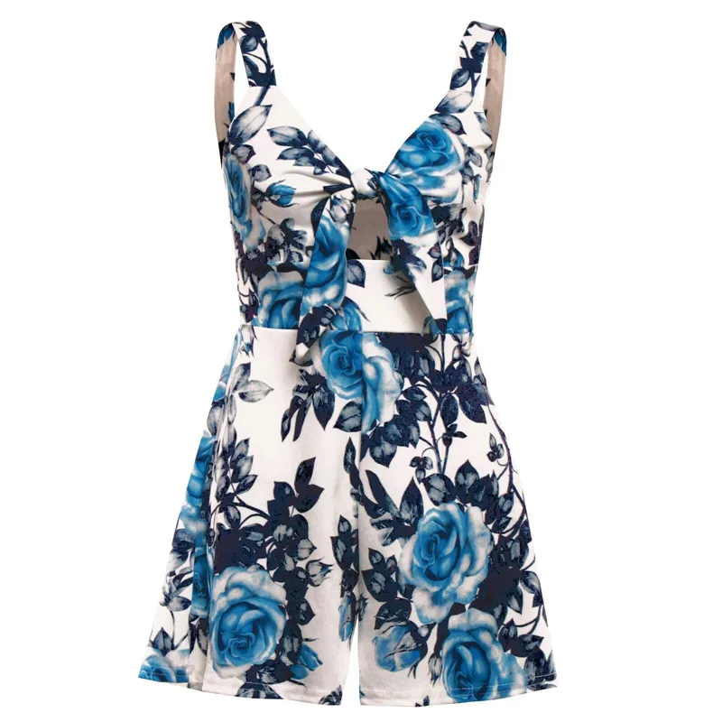 Короткий комбинезон с принтом Женский бандажный повседневный сексуальное боди