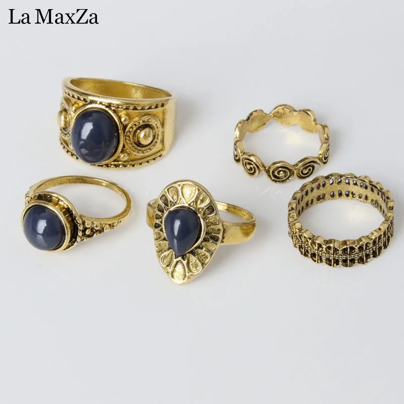 5 шт./компл. женское кольцо с тибетским турецким кристаллом посеребренные кольца