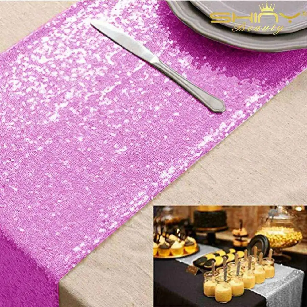 Lavender ShinyBeauty 12x96 дюймов переливающийся зеленый блесток настольная дорожка для мероприятий/вечерние/банкетные/Рождественские Свадебные настольные Decoraiton-C0514 - Цвет: Lavender