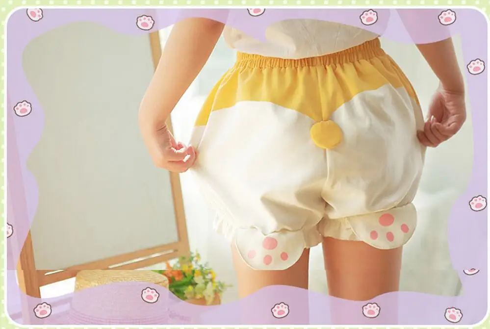 Женские Лолита шорты «Kawaii» Harajuku милый мультфильм корги PP Тыква шаровары шорты Домашняя одежда милый японский стиль Мори девушка