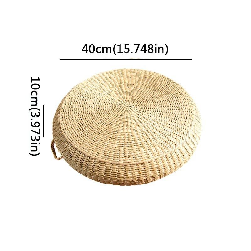 40X10primary color HOT SALE Tatami Cushion Round Straw Weave Handmade Pillow Floor Japanese Style Yoga Chair Sofa Adult Child Home Seat Mat 40/45cm - Цвет: 40X10primary color