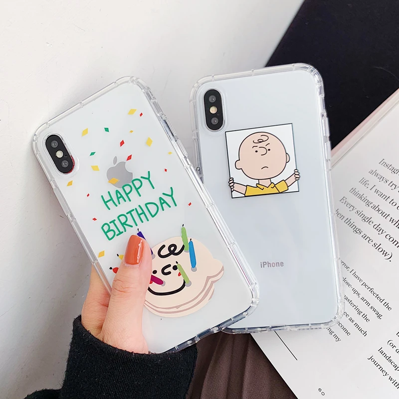 Мультяшный чехол для телефона с принтом &quotCharlie Happy Birthday&quot iPhone 6 S 7 8 Plus X XS Max XR милый