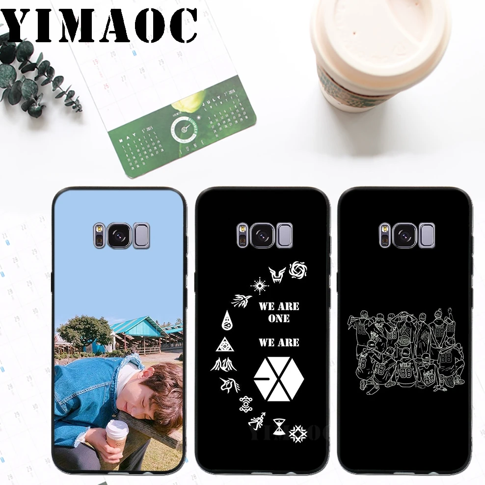 YIMAOC Exo Bands K Pop Soft Silicone Case for Samsung Galaxy A3 A5 A6 Plus 2017 2016 S6 S7 Edge S8 S9 &amp Note 8 9 |