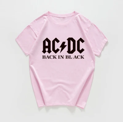 B146MT pink Уличная одежда AC/DC футболки женские/мужские рок-группа футболка размера плюс хлопок крутая футболка женская одежда винтажные Топы - Цвет: B146MT pink