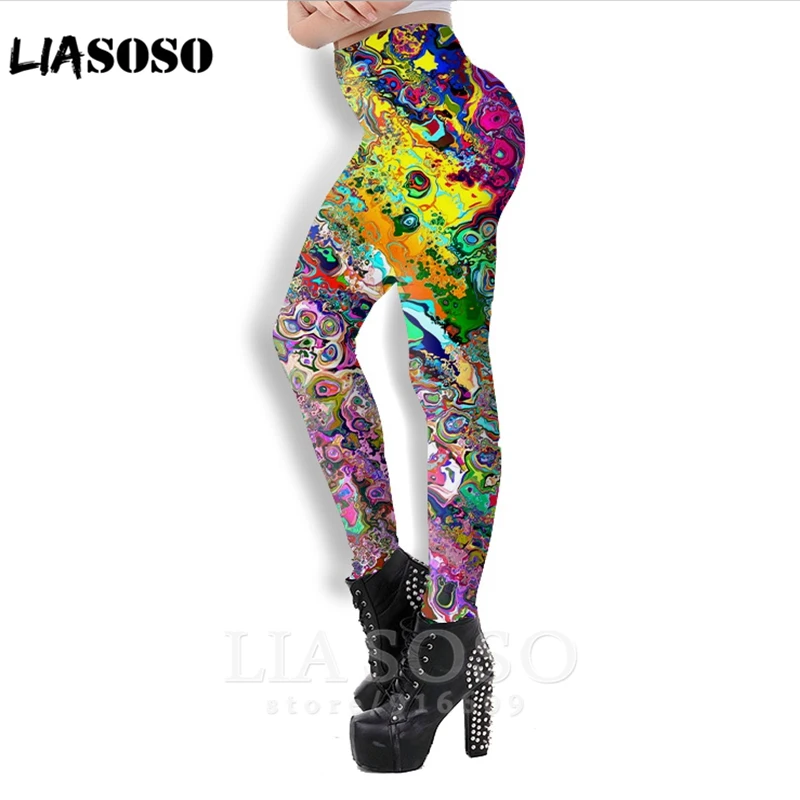 3d принт Для мужчин женщин полной длины пикантные Harajuku психоделические высокое леггинсы с логотипом