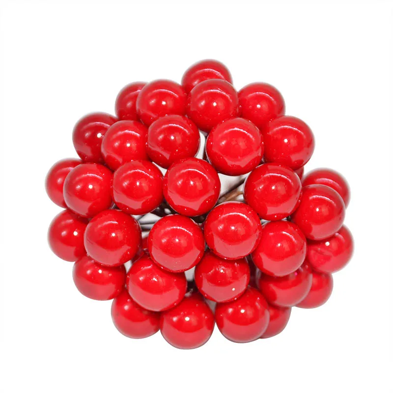 F03 red 100 шт 10 мм мини пластиковый букет ягод искусственные цветы для свадебного украшения Скрапбукинг Сделай Сам свадебный веночек поддельный цветок 85 - Цвет: F03 red