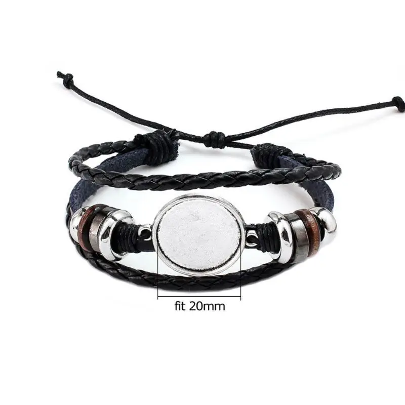 

20MM Round Photo Glass Cabochon Bracelet Setting Base Bezel Tray Jewelry Making