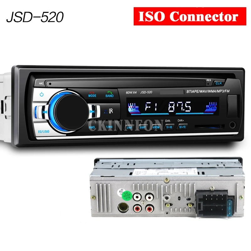 10 шт./лот JSD-520 Bluetooth V2.0 автомобильный Радио стерео аудио MP3 плеер 12 В In-dash 1 Din FM