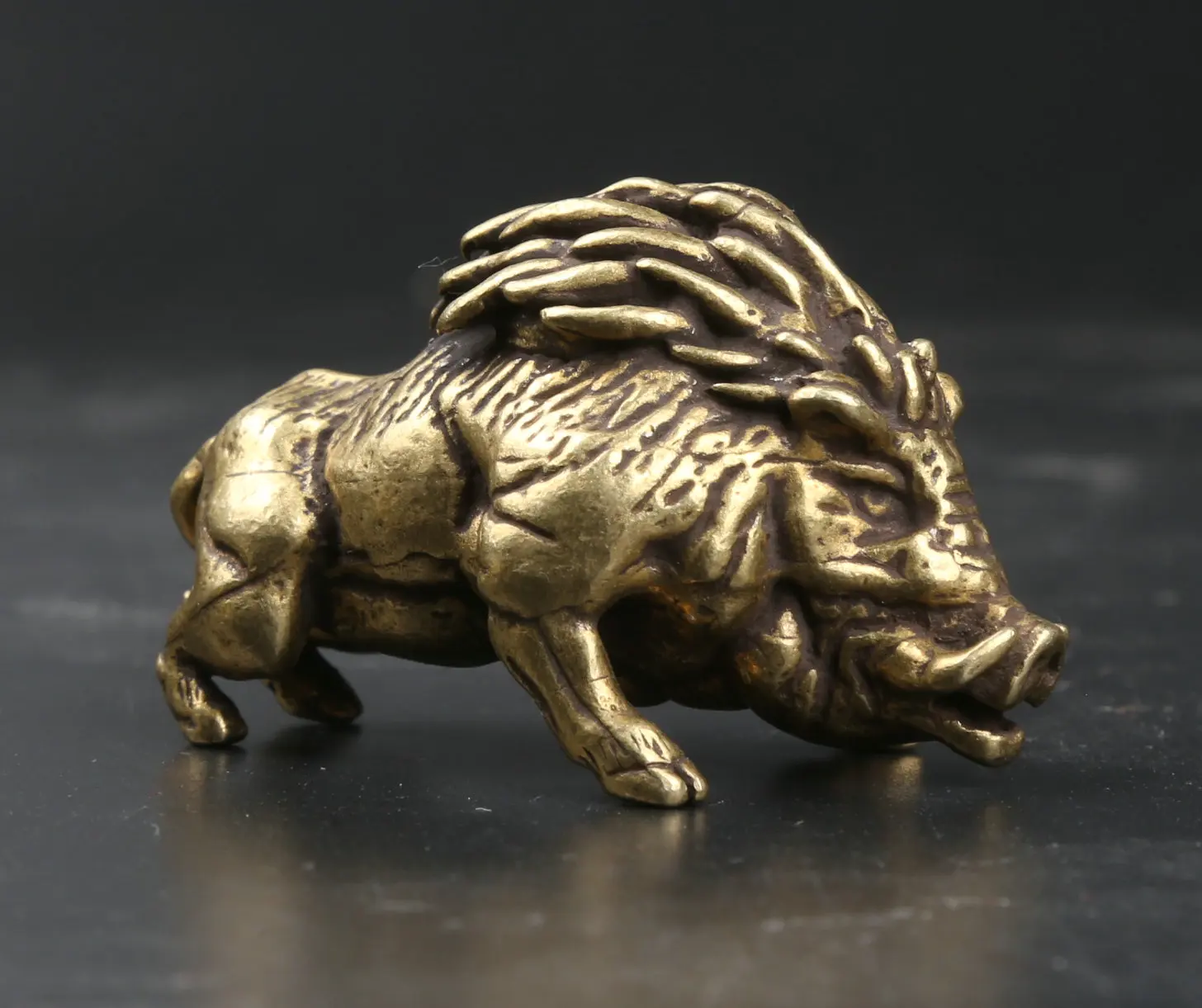 54MM/2.1&quot Collect Curio Rare Chinese Fengshui Small Bronze Exquisite Boar Wild Sus Scrofa Statue Statuette 123g | Дом и сад