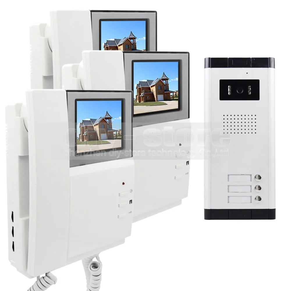 DIYSECUR 4 3 дюймовый HD видеодомофон 700 TVLine инфракрасная камера сенсорный ключ для