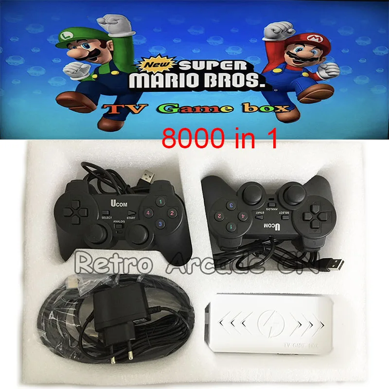 Марио/аркадная игра/Game Boy/MSX/NEO GEO/8000 в 1 ТВ игровая приставка с двумя USB джойстиками HDMI выход на ТВ