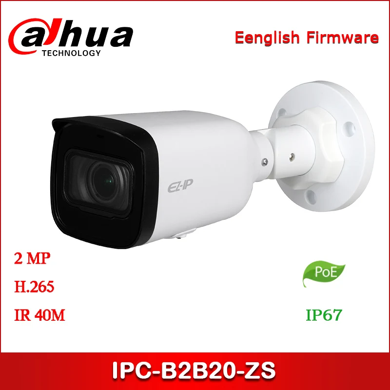 Ip камера Dahua IPC B2B20 ZS 2MP 2 8 ~ 12 мм варифокальный объектив IR мини пуля сетевая