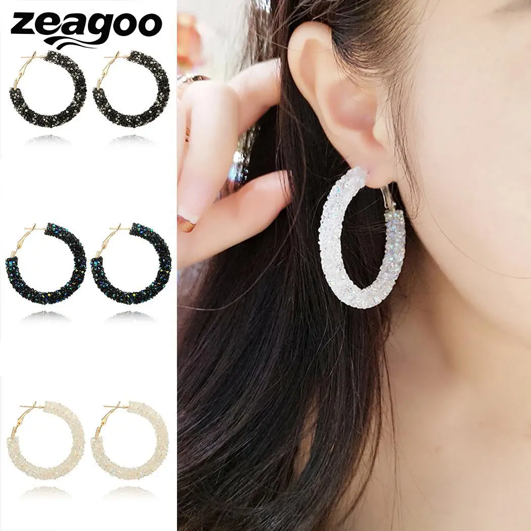 Горный хрусталь геометрическая большой пирсинг круглые серьги Hasp Для женщин