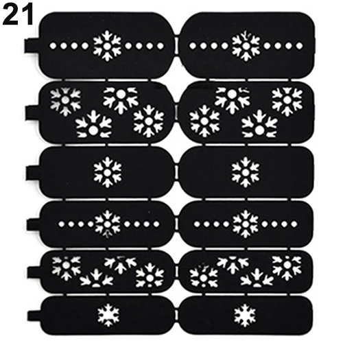 Мода Nail Art Шаблон Наклейки Многоразовые Штамп Трафарет Руководство Маникюр DIY Kit