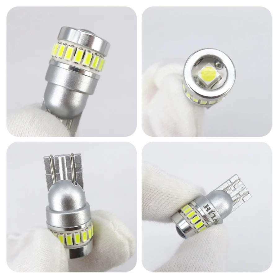 WLJH 2x CANBUS 10 V-18 V 3030 2835 Чип T10 W5W светодиодный светильник для салона автомобиля, карта, купольная лампа, внешний светильник номерного знака 6000K белый