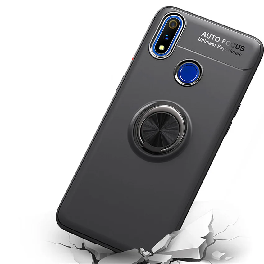 Магнитный автомобильный держатель чехол для OPPO Realme 3 Pro силиконовый