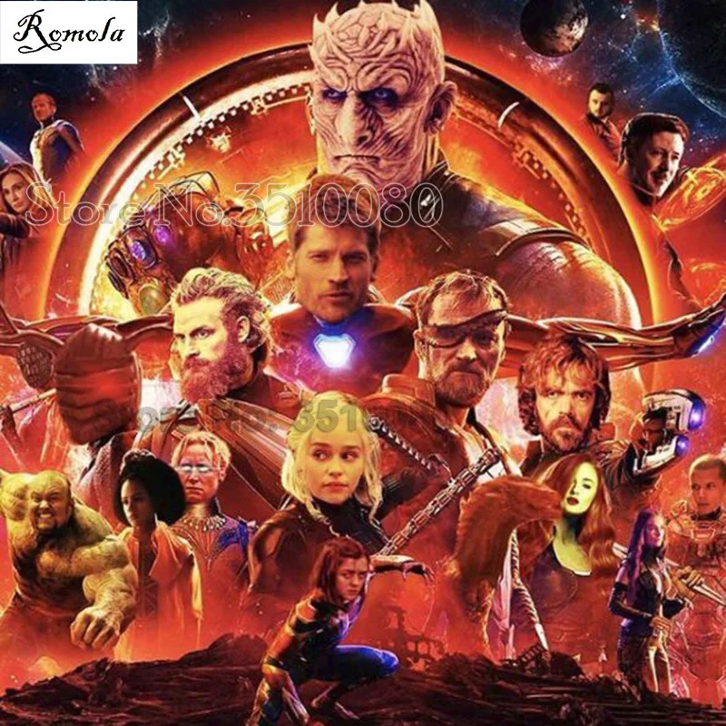 Полный квадратный/круглый вышивка 5D DIY алмазные картины фильм Marvel 3D наборы вышивки крестиком Мозаика настенные Стикеры для картин подарки