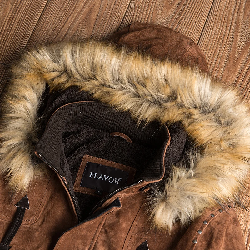 Мужская мотоциклетная куртка с меховой шапкой кожаные куртки из свиной шкуры