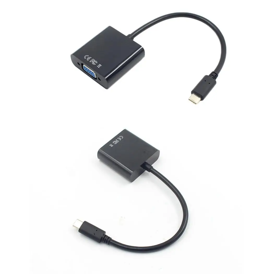 Type C для VGA адаптер конвертер кабель 12 см/4 7 дюймов USB 3 1 Macbook черный|Кабели VGA| |