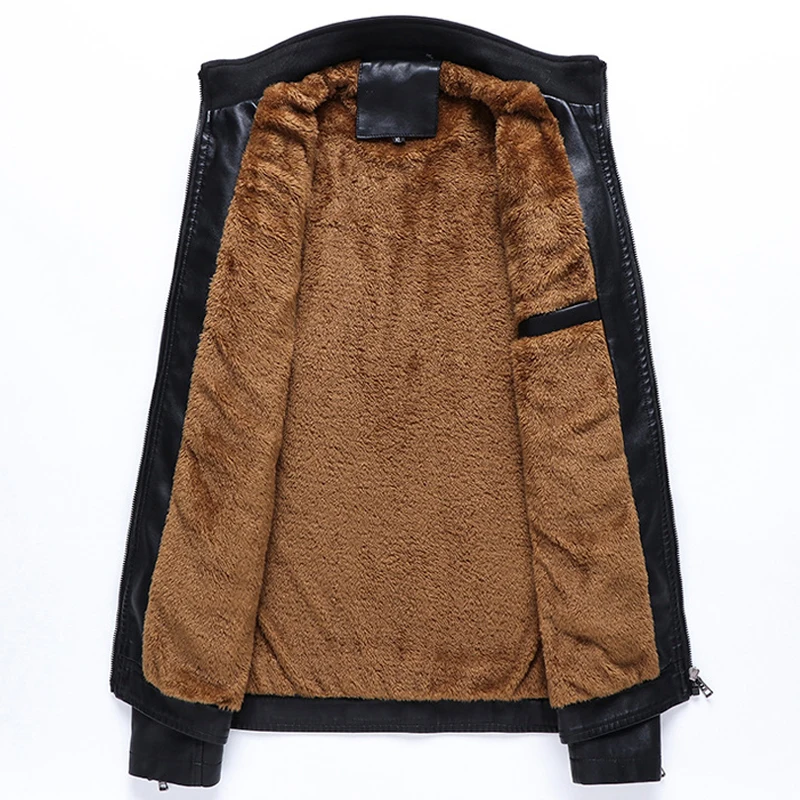 Мужская приталенная Повседневная куртка бомбер из искусственной кожи ветровка