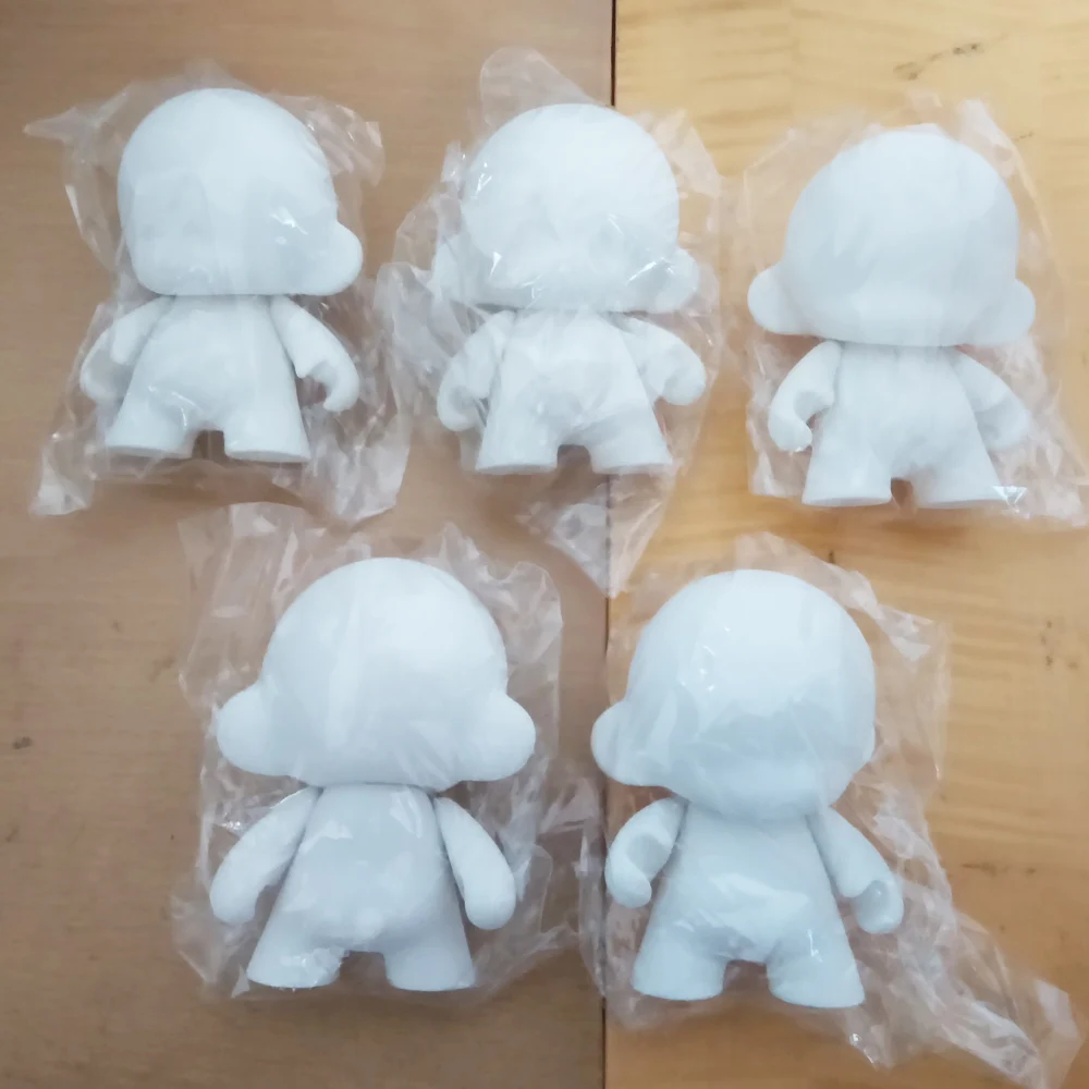 Экшн-фигурка 4 дюйма Kidrobot Dunny самодельная с рисунком белого цвета Опп-мешком 12 см