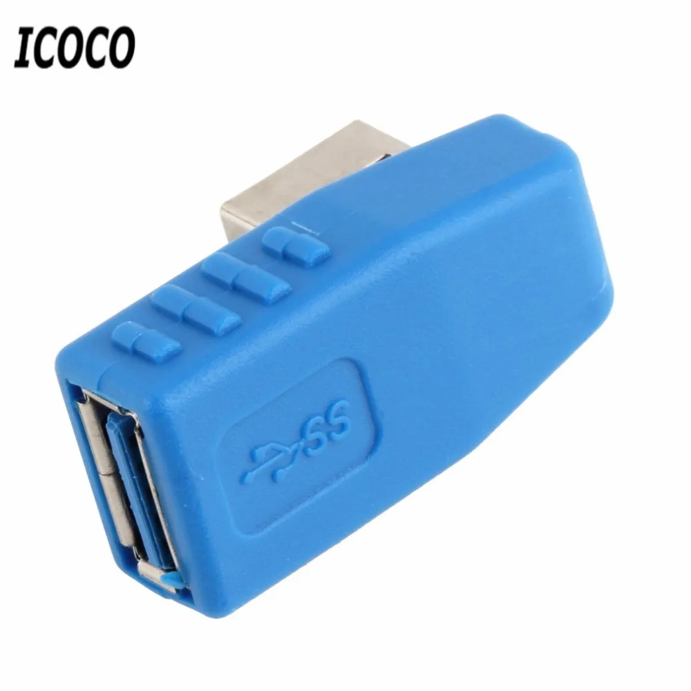 ICOCO по всему миру 1 шт. 90 градусов вертикальный левый Угловой USB 3 0 Штекерный разъем