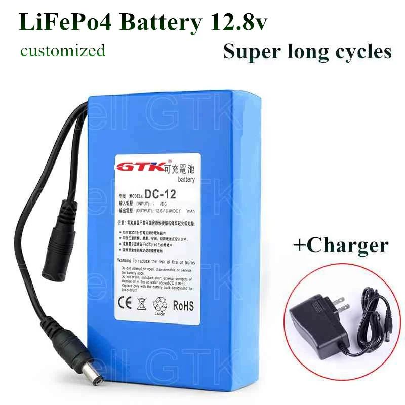 Новая защита большая емкость 12V 10Ah 5Ah 6ah 12,8 v lifepo4 аккумулятор 12v 10000 mAh емкость+ 14,6 v зарядное устройство