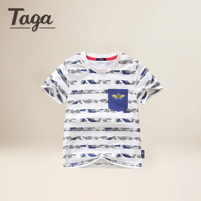 Taga Летний стиль Модные хлопковые Обувь для мальчиков футболки детская одежда
