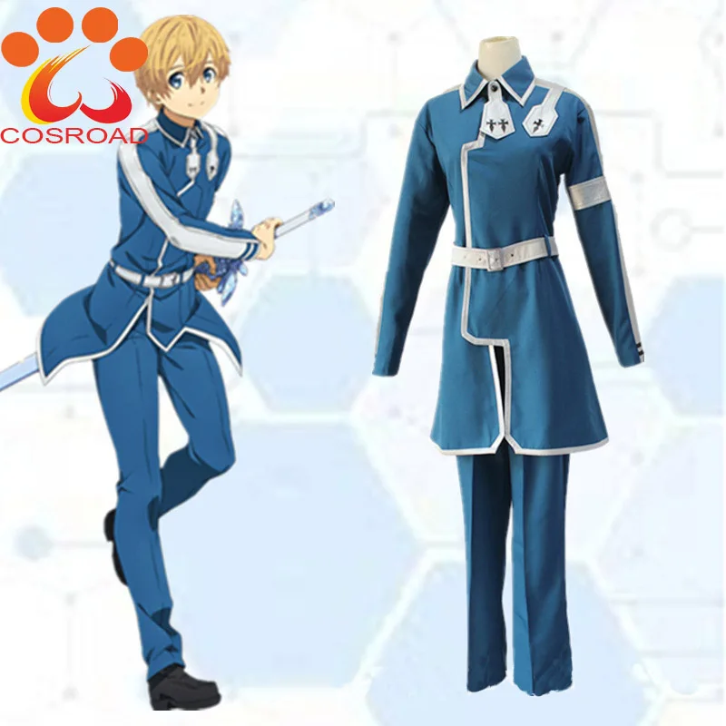 Косплей Костюм Cosroad Sword Art Online Alicization Eugeo SAO Аниме Мужская одежда Синяя Униформа