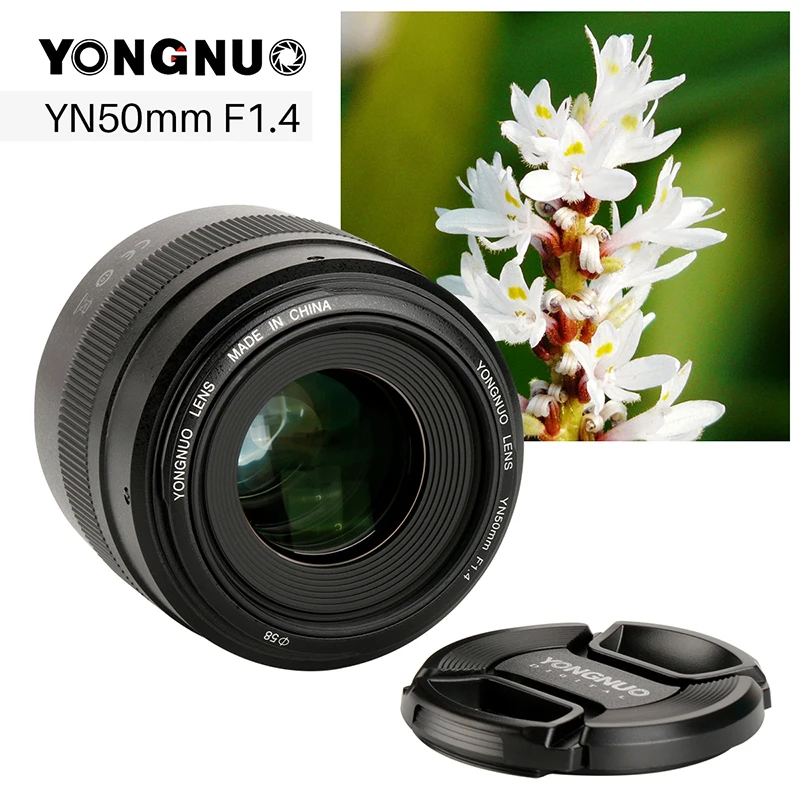 YONGNUO YN50mm F1.4 объектив камеры с большой апертурой для Canon фиксированные EF объективы с USB портом для EOS