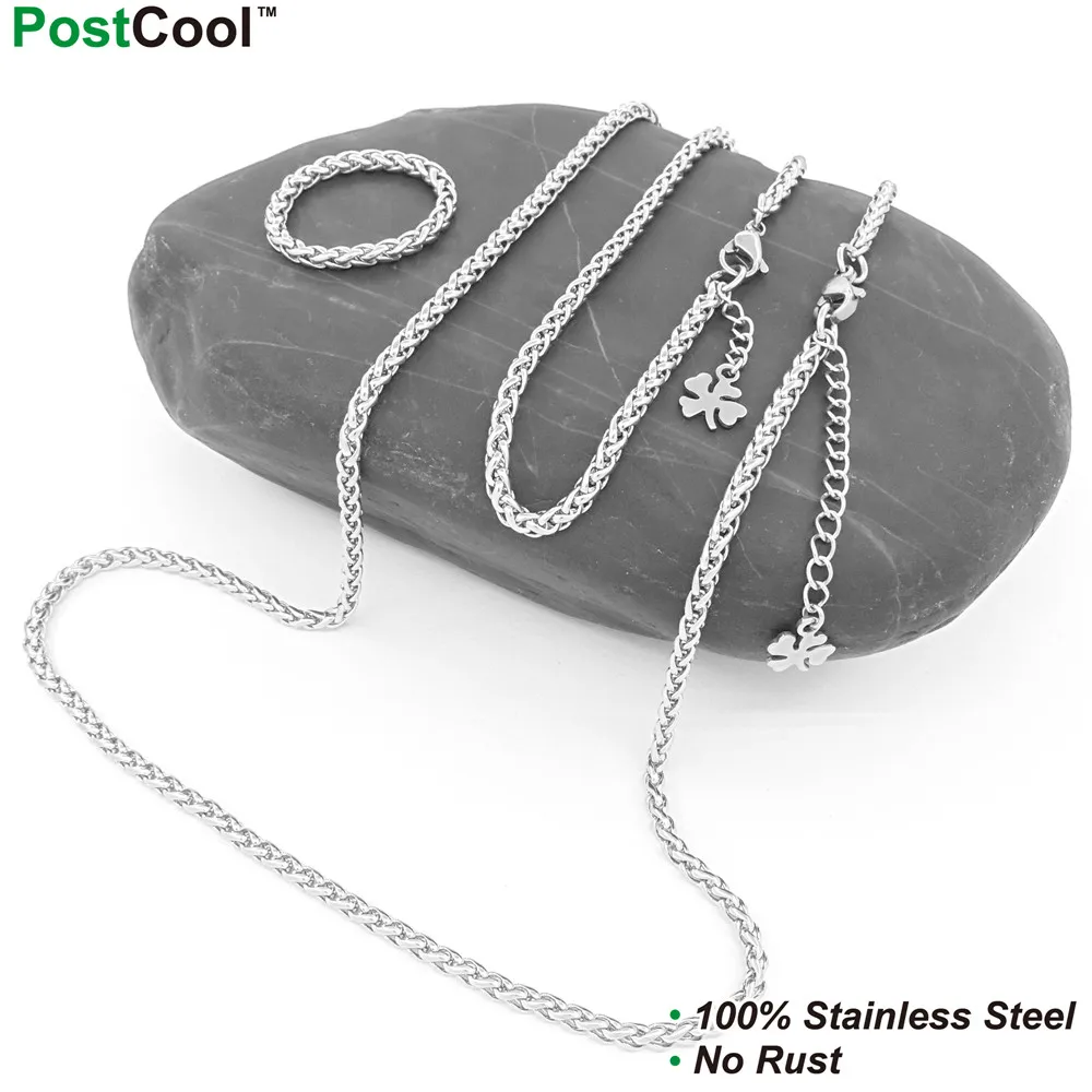 Цепочка из нержавеющей стали в форме киля ширина 3 мм длина цепочки 40/45/50/55/60/65 см