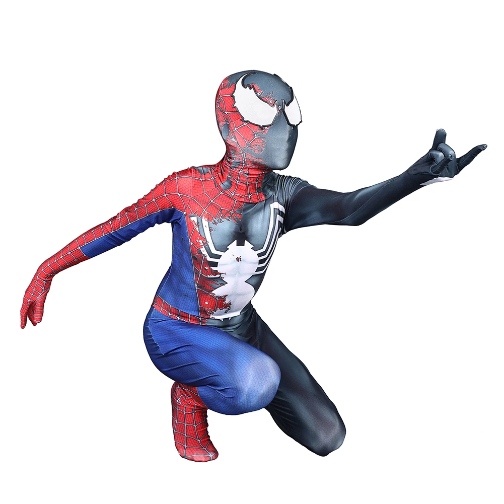 Spawn Symbiote, костюм Человека-паука, 3D принт, Человек-паук, Супергерой, Веном, косплей, костюм Zentai, боди для взрослых/детей, на заказ