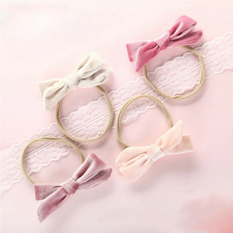 Fashion Cotton Cute Baby Girl Headwear New Kids Velvet Bow-knot Hair Clip Ornaments Accessories | Детская одежда и обувь