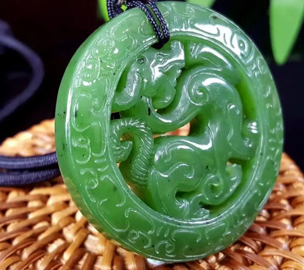 Натуральный Хотан jade Jasper кулон Дракон PIXIU кулон Zumulv jade кулон Китай QINGYU Ожерелье Подвески хорошее ювелирное изделие