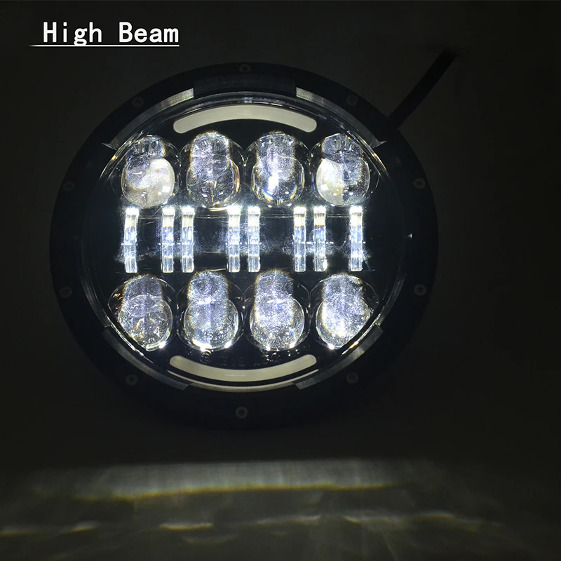 7 INCH Round LED Headlight with DRL Integrated 7'' 80W Headlights for Jeep Wrangler Harley Hummer FJ Cruise Defender |