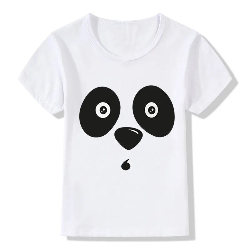 Детская забавная Футболка с принтом милого лица панды детские летние топы для