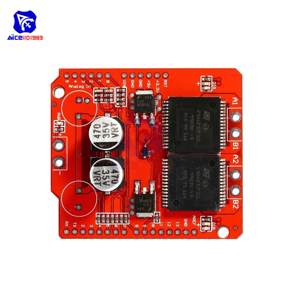 MOSFET двойной VNH2SP30 ШИМ шаговый драйвер модуль 30A Monster Moto Shield для Arduino