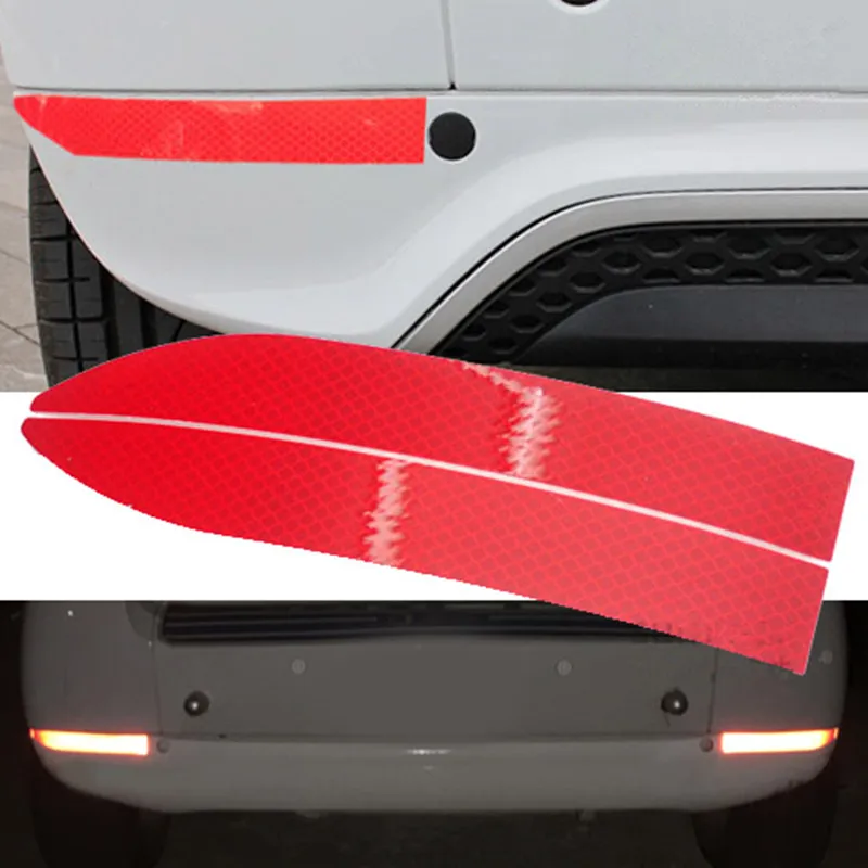 

2pcs Reflective Car Rear Tail Warning Anti Collision Strips for Smart fortwo 2009 2010 2011 2012 2013 2014 Red