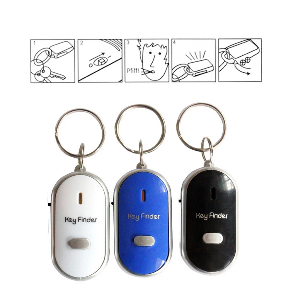 

4PCS Mini Anti-lost Whistle Key Finder Flashing Beeping Remote Kids Key Bag Wallet Locators Child Alarm Reminder Drop Shipping