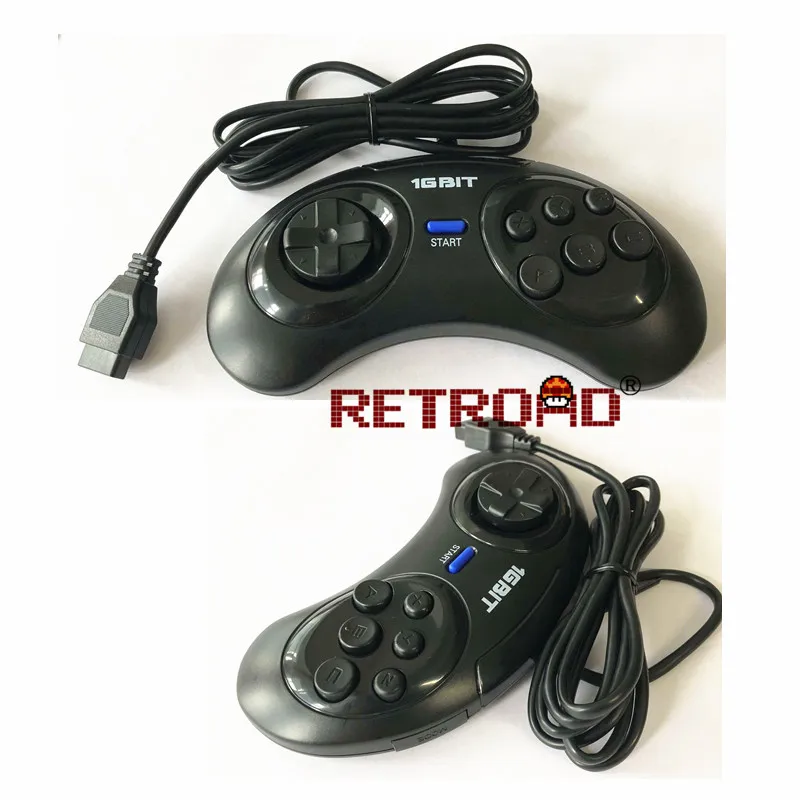Игровой контроллер геймпад для 16 бит SEGA Genesis/SEGA MD MegaDrive ТВ игровая консоль 6 кнопок 9P штекер 1,8 м Толстый кабель с режимом