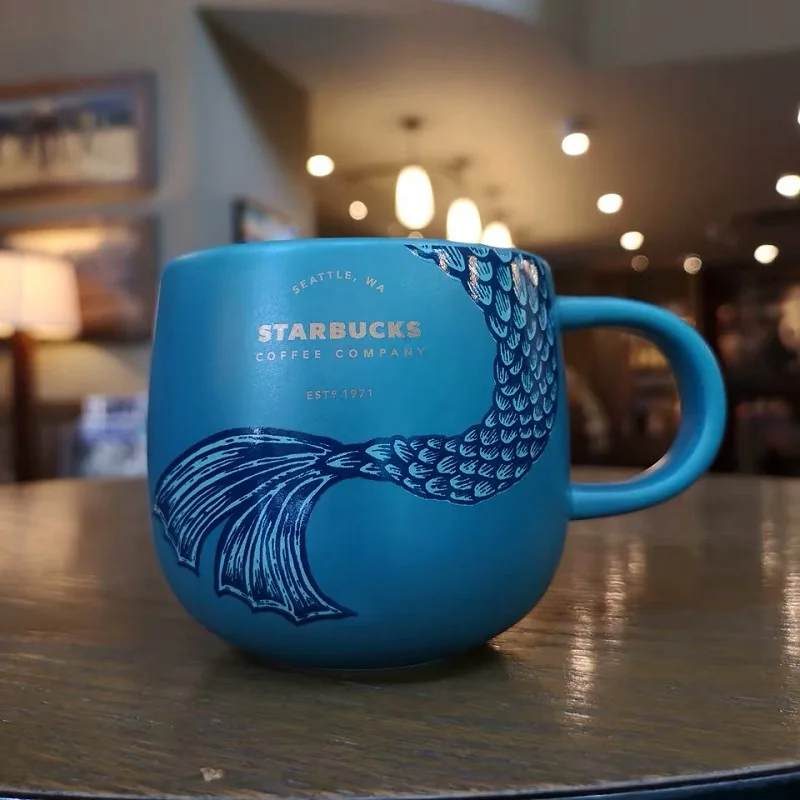 Новый Русалка Керамика кружка классический ограниченным тиражом синий для кофе