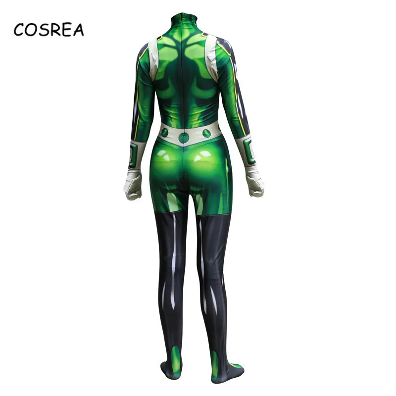 Костюм-боди с аниме My Boku no Hero academic Asui Tsuyu Froppy Zentai костюмы на Хэллоуин парик для