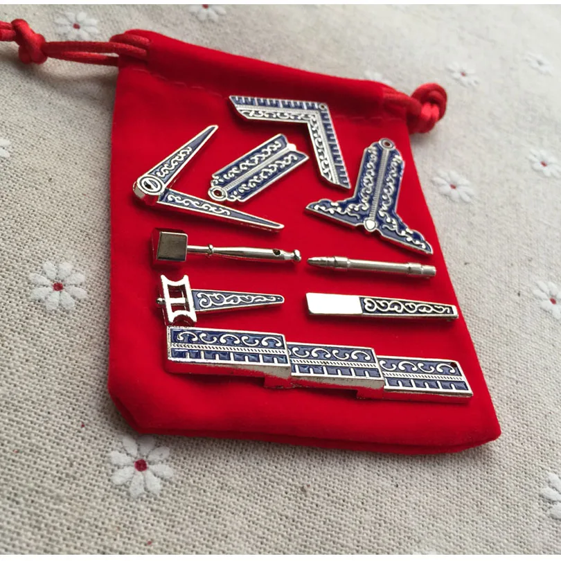 Малый размер 9 различных масонских рабочих инструментов Классическая