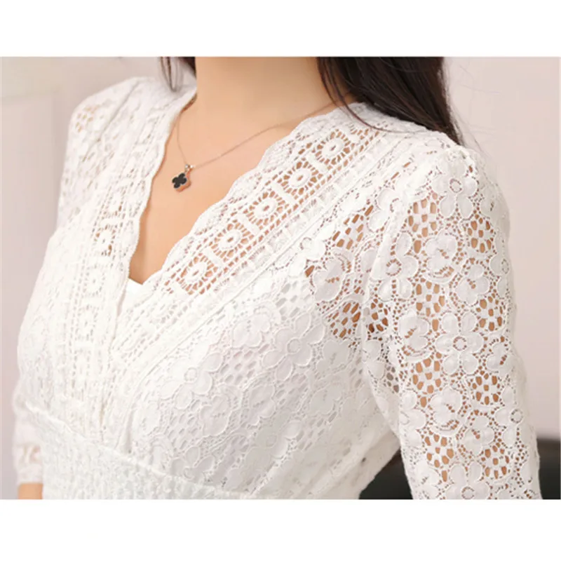 

Summer Dress Black and White Plus Size Long Lace Dresses 2019 New Spring Korean Office Lady Temperament Slim Party Dress CX648