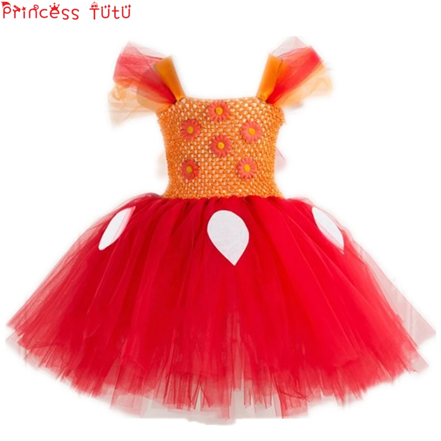 In The Night Garden Upsy Daisy Tutu Dress Toddler Girl Birthday Party Outfit Red&ampOrange Halloween Cosplay Costume World Book Day | Детская