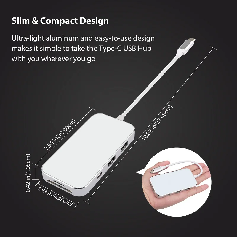 USB концентратор C PD зарядка HDMI 3 0 кардридер 5 мм аудио адаптер для Macbook Samsung S9/S8